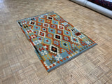 NEW 4ft. x 6ft. GEOMETRIC KILIM - David Tiftickjian & Sons