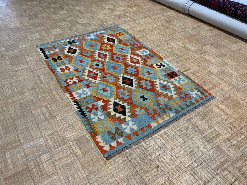 NEW 4ft. x 6ft. GEOMETRIC KILIM - David Tiftickjian & Sons