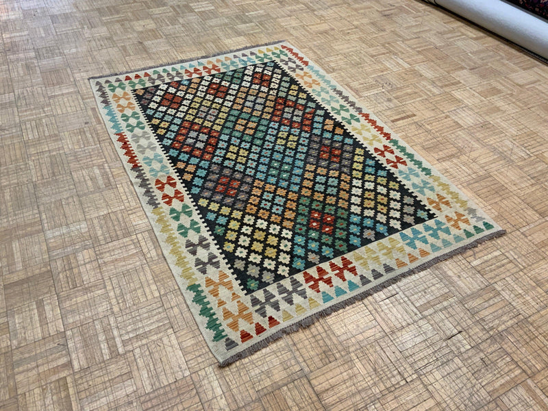 NEW 4ft. x 6ft. GEOMETRIC KILIM - David Tiftickjian & Sons