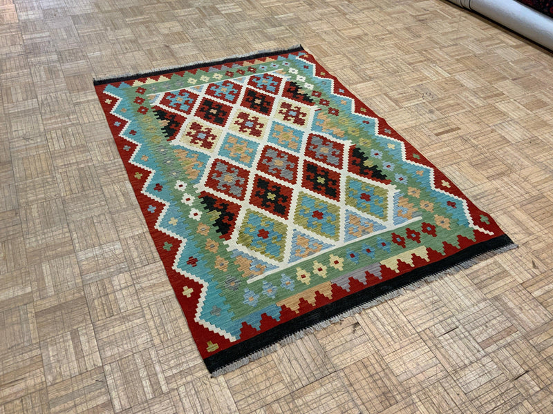 NEW 4ft. x 6ft. GEOMETRIC KILIM - David Tiftickjian & Sons
