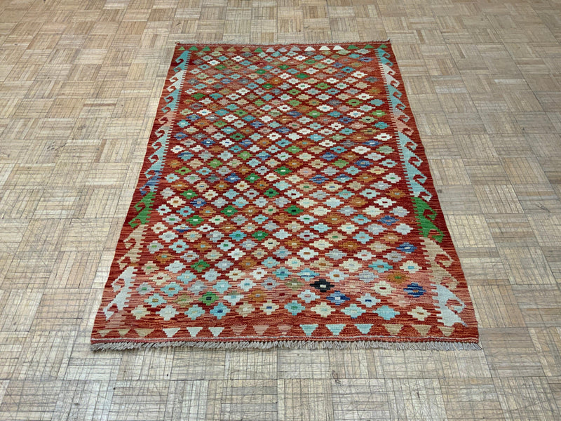 NEW 4ft. x 6ft. GEOMETRIC KILIM - David Tiftickjian & Sons