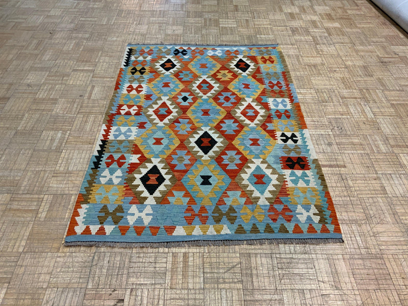 NEW 4ft. x 6ft. GEOMETRIC KILIM - David Tiftickjian & Sons