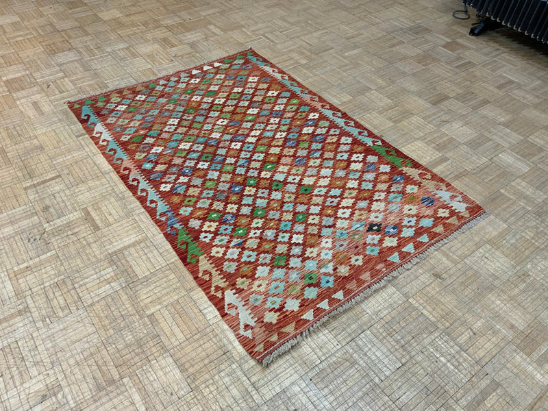 NEW 4ft. x 6ft. GEOMETRIC KILIM - David Tiftickjian & Sons