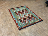 NEW 4ft. x 6ft. GEOMETRIC KILIM - David Tiftickjian & Sons