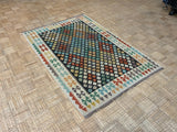 NEW 4ft. x 6ft. GEOMETRIC KILIM - David Tiftickjian & Sons