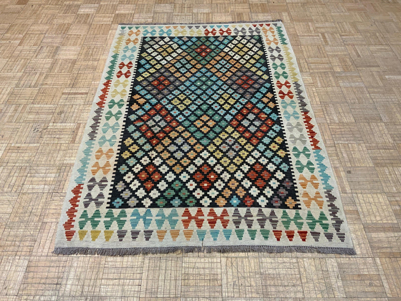 NEW 4ft. x 6ft. GEOMETRIC KILIM - David Tiftickjian & Sons