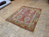 NEW 5ft. x 6ft. GEOMETRIC KILIM - David Tiftickjian & Sons