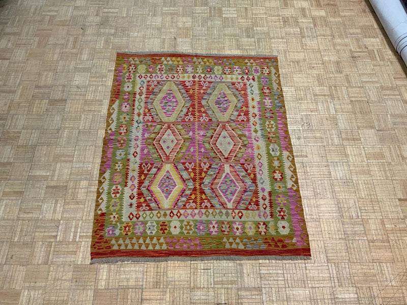 NEW 5ft. x 6ft. GEOMETRIC KILIM - David Tiftickjian & Sons