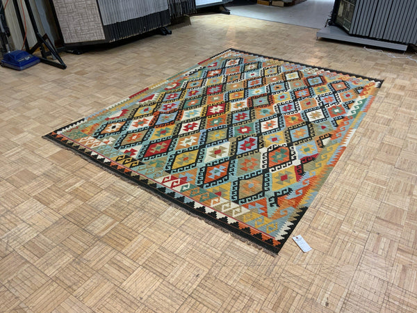 NEW 7ft. x 9ft. GEOMETRIC KILIM - David Tiftickjian & Sons