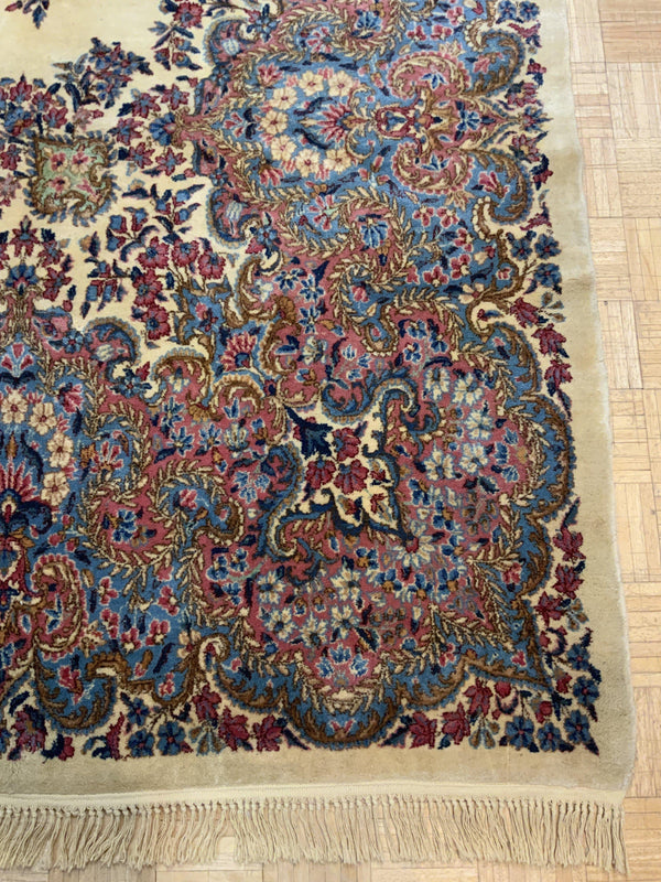 SEMI-ANTIQUE 10ft. x 14ft. FLORAL KERMAN - David Tiftickjian & Sons