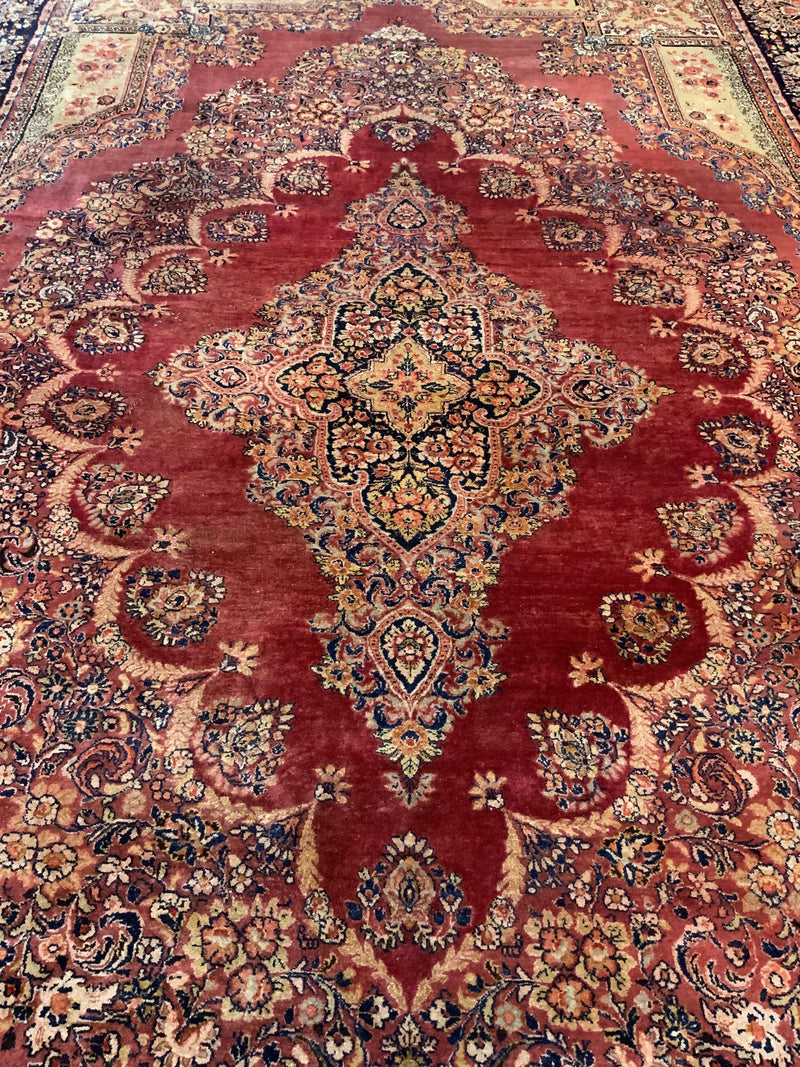 SEMI-ANTIQUE 11ft. x 17ft. TRADITIONAL SAROUK - David Tiftickjian & Sons