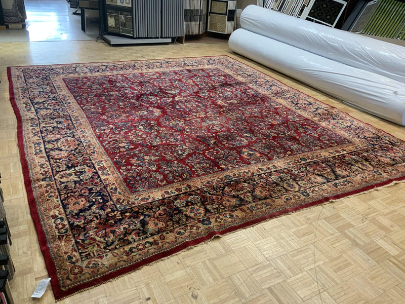 SEMI-ANTIQUE 12ft. x 13ft. TRADITIONAL SAROUK - David Tiftickjian & Sons