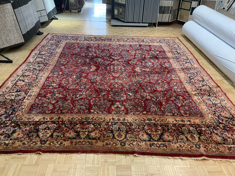 SEMI-ANTIQUE 12ft. x 13ft. TRADITIONAL SAROUK - David Tiftickjian & Sons
