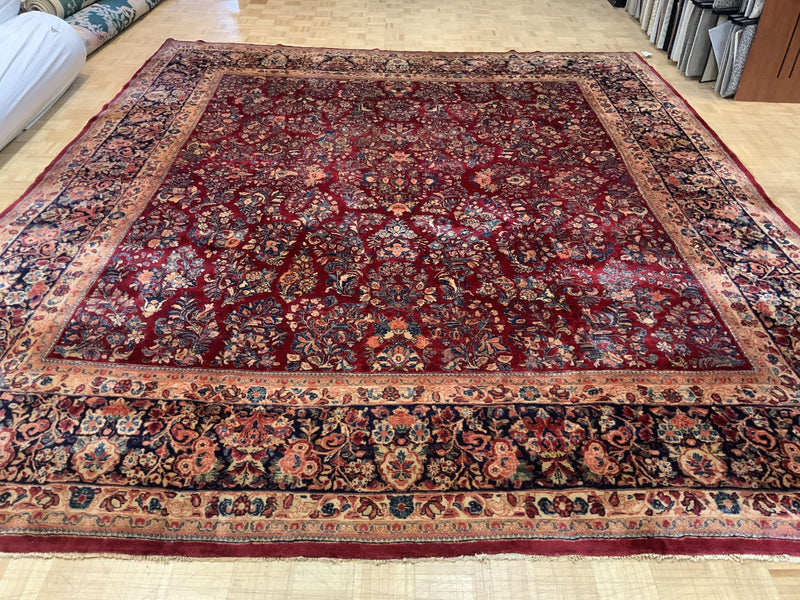 SEMI-ANTIQUE 12ft. x 13ft. TRADITIONAL SAROUK - David Tiftickjian & Sons