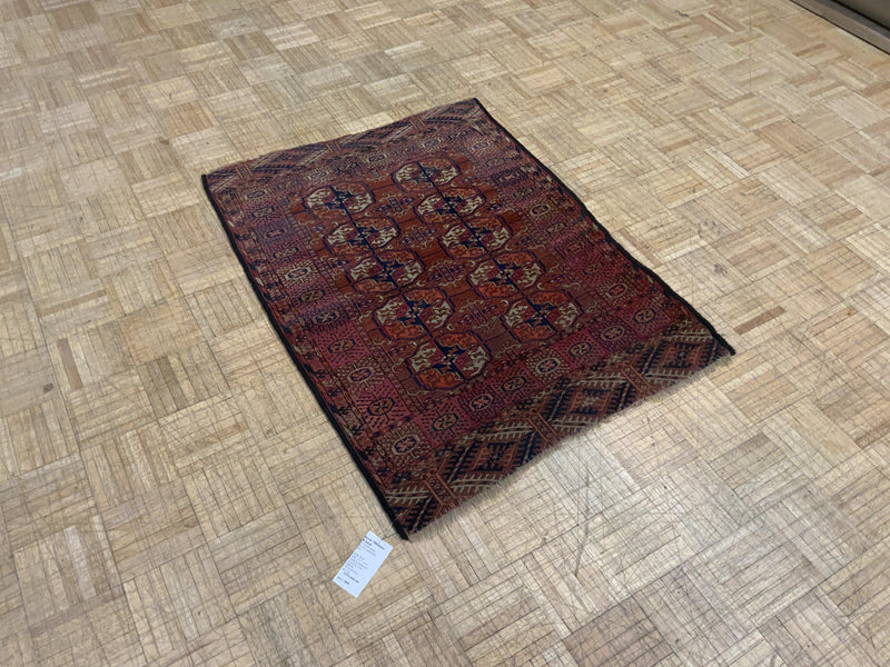 SEMI-ANTIQUE 3ft. x 4ft. GEOMETRIC BOKARA - David Tiftickjian & Sons