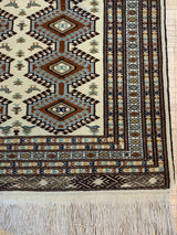 SEMI-ANTIQUE 3ft. x 5ft. GEOMETRIC BOKARA - David Tiftickjian & Sons