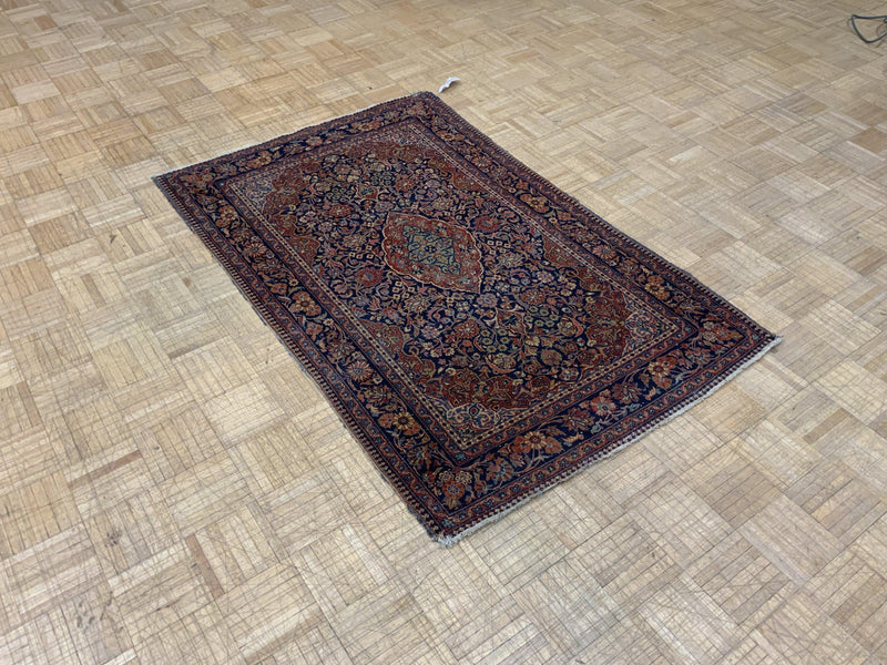 SEMI-ANTIQUE 3ft. x 5ft. TRADITIONAL KASHAN - David Tiftickjian & Sons