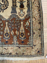 SEMI-ANTIQUE 3ft. x 5ft. TRADITIONAL PRAYER RUG - David Tiftickjian & Sons