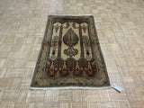 SEMI-ANTIQUE 3ft. x 5ft. TRADITIONAL PRAYER RUG - David Tiftickjian & Sons