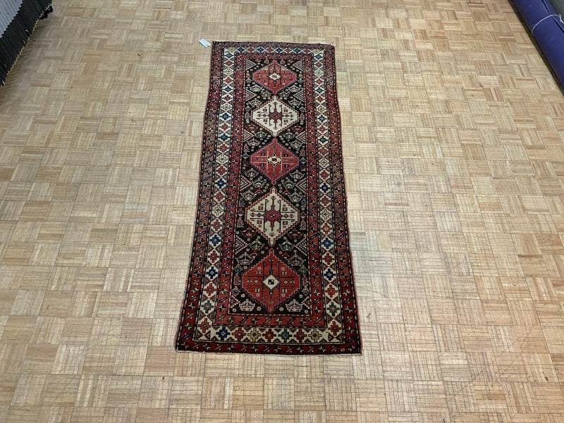 SEMI-ANTIQUE 3ft. x 9ft. GEOMETRIC KAZAK - David Tiftickjian & Sons