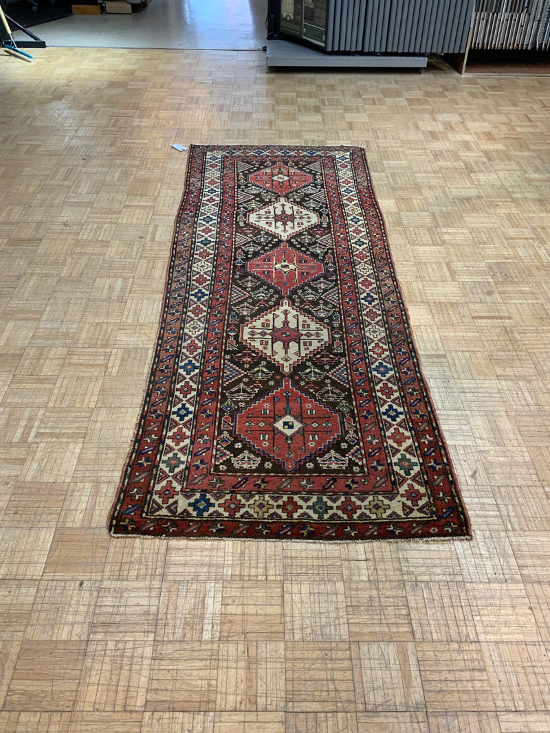 SEMI-ANTIQUE 3ft. x 9ft. GEOMETRIC KAZAK - David Tiftickjian & Sons