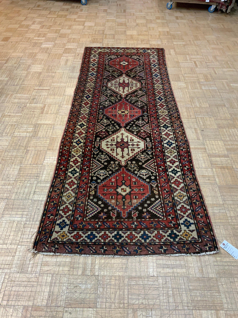 SEMI-ANTIQUE 3ft. x 9ft. GEOMETRIC KAZAK - David Tiftickjian & Sons