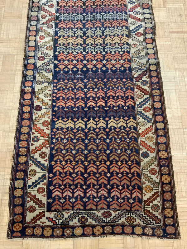 SEMI-ANTIQUE 3ft. x 9ft. TRANSITIONAL KAZAK - David Tiftickjian & Sons