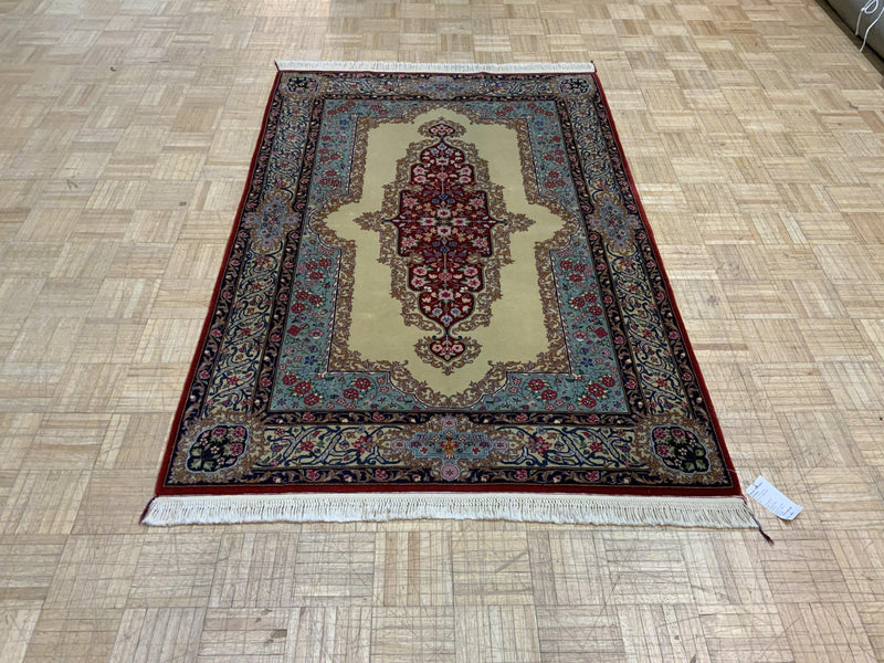 SEMI-ANTIQUE 4ft. x 6ft. FLORAL KERMAN - David Tiftickjian & Sons