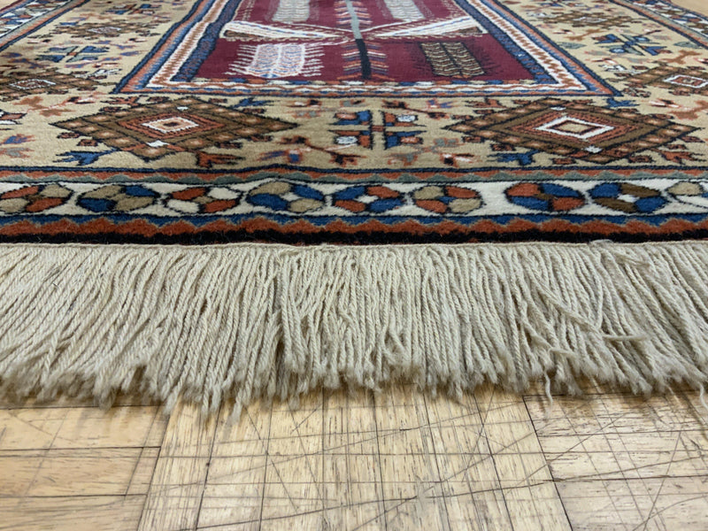 SEMI-ANTIQUE 4ft. x 6ft. TRADITIONAL KAZAK - David Tiftickjian & Sons