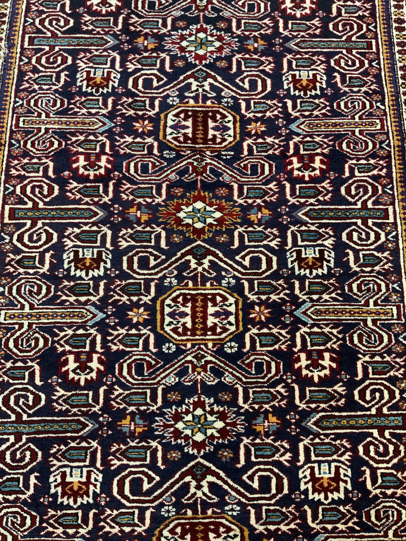 SEMI-ANTIQUE 4ft. x 7ft. TRANSITIONAL KAZAK - David Tiftickjian & Sons