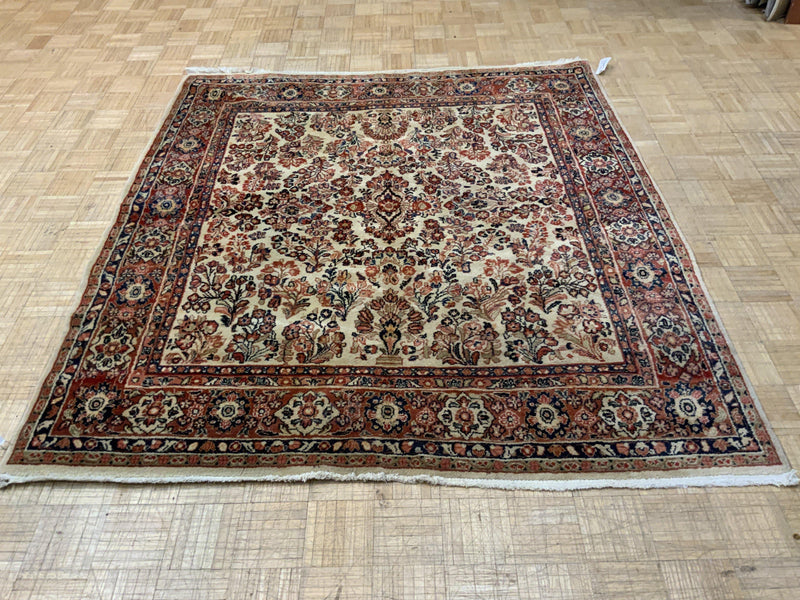 SEMI-ANTIQUE 6ft. x 7ft. TRADITIONAL SAROUK - David Tiftickjian & Sons