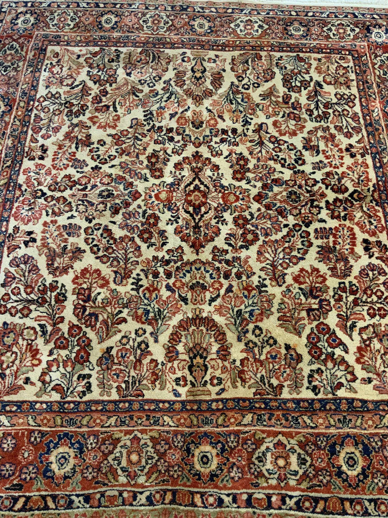 SEMI-ANTIQUE 6ft. x 7ft. TRADITIONAL SAROUK - David Tiftickjian & Sons