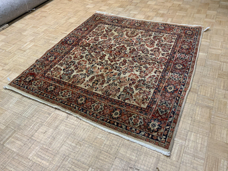 SEMI-ANTIQUE 6ft. x 7ft. TRADITIONAL SAROUK - David Tiftickjian & Sons