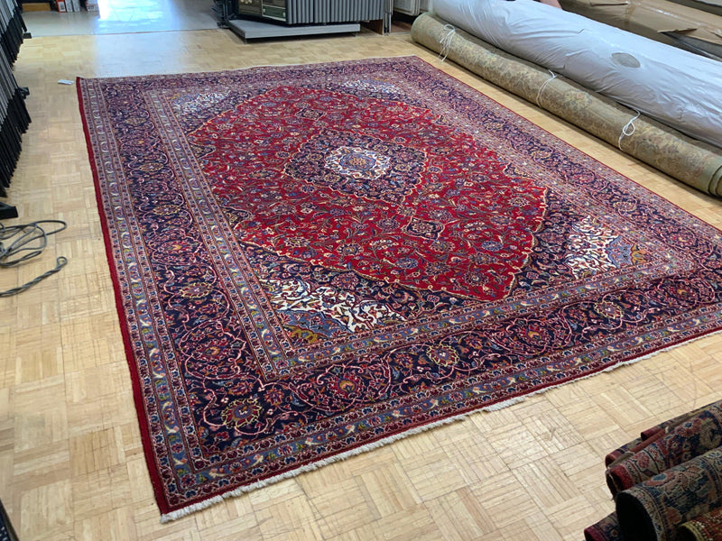 VINTAGE 10ft. x 13ft. TRADITIONAL KASHAN - David Tiftickjian & Sons