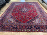 VINTAGE 10ft. x 13ft. TRADITIONAL KASHAN - David Tiftickjian & Sons