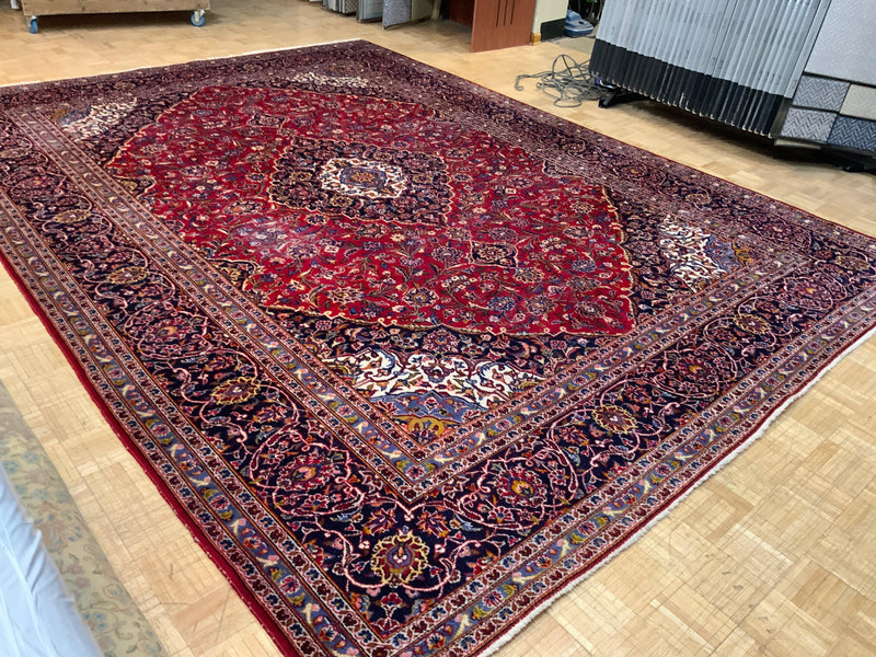 VINTAGE 10ft. x 13ft. TRADITIONAL KASHAN - David Tiftickjian & Sons