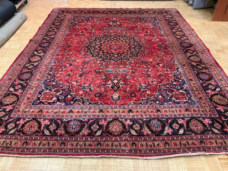 VINTAGE 10ft. x 14ft. TRADITIONAL MASHAD - David Tiftickjian & Sons