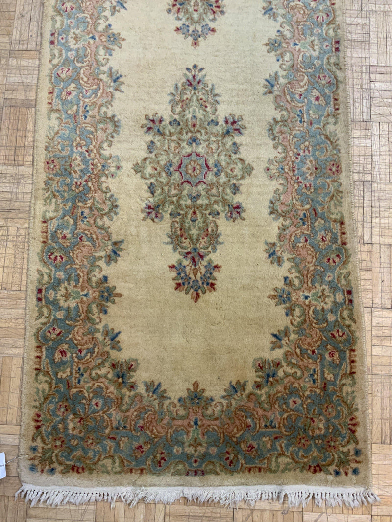 VINTAGE 2ft. x 13ft. FLORAL KERMAN - David Tiftickjian & Sons