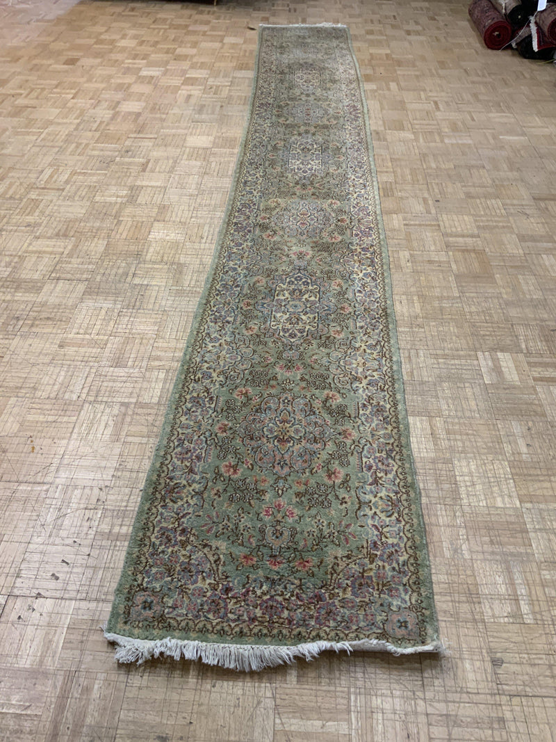 VINTAGE 2ft. x 16ft. FLORAL KERMAN - David Tiftickjian & Sons