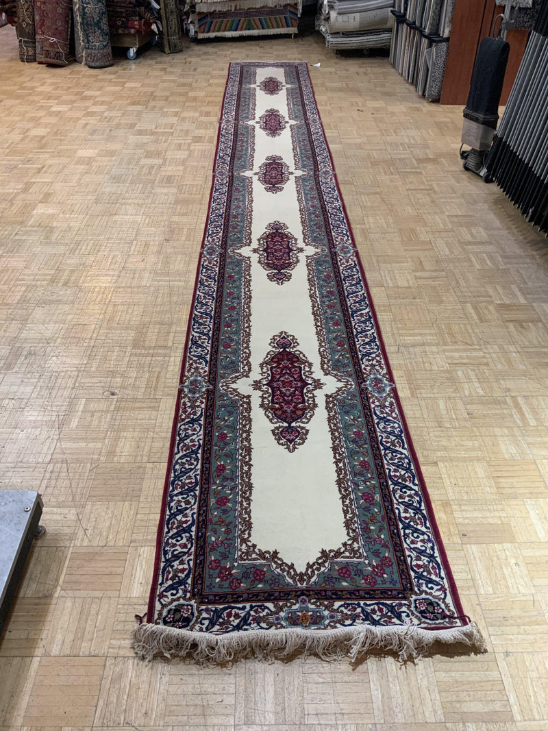 VINTAGE 2ft. x 20ft. FLORAL KERMAN - David Tiftickjian & Sons