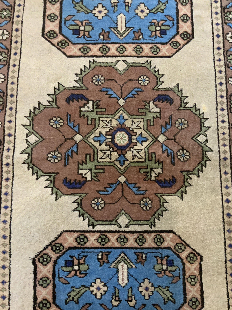 VINTAGE 2ft. x 3ft. TRANSITIONAL  KAZAK - David Tiftickjian & Sons