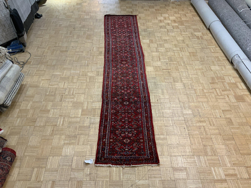 VINTAGE 3ft. x 13ft. TRADITIONAL HAMADAN - David Tiftickjian & Sons