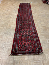 VINTAGE 3ft. x 13ft. TRADITIONAL HAMADAN - David Tiftickjian & Sons