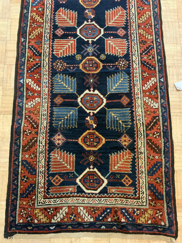 VINTAGE 3ft. x 15ft. GEOMETRIC KAZAK - David Tiftickjian & Sons