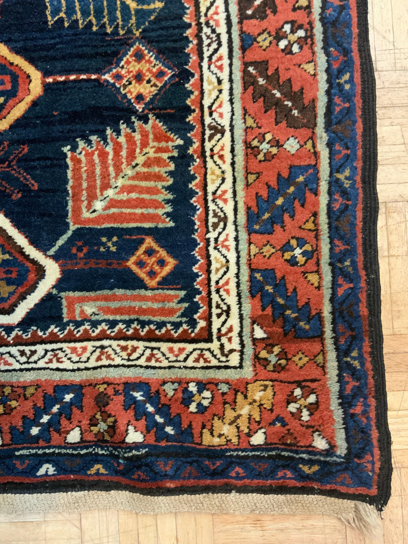 VINTAGE 3ft. x 15ft. GEOMETRIC KAZAK - David Tiftickjian & Sons