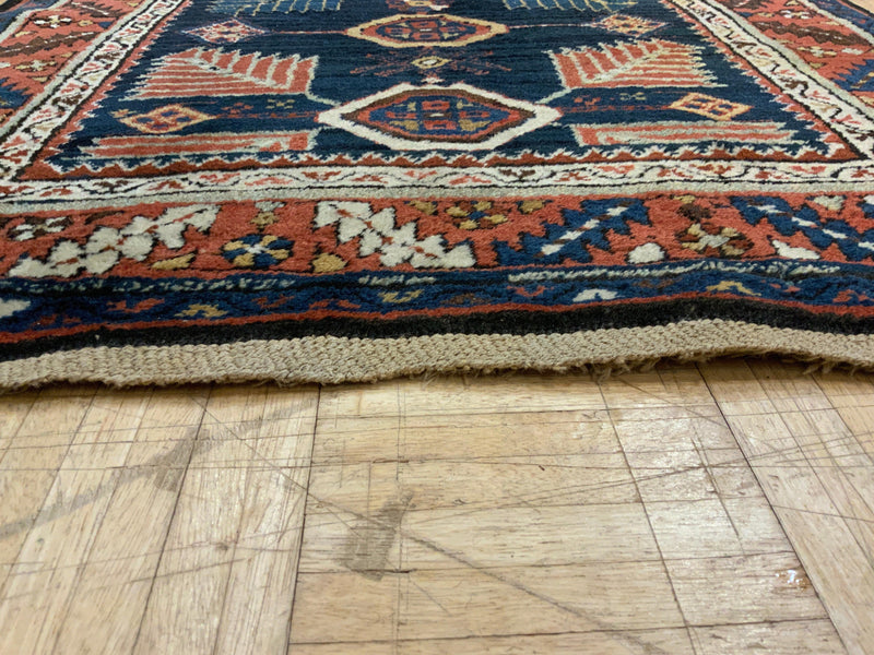 VINTAGE 3ft. x 15ft. GEOMETRIC KAZAK - David Tiftickjian & Sons