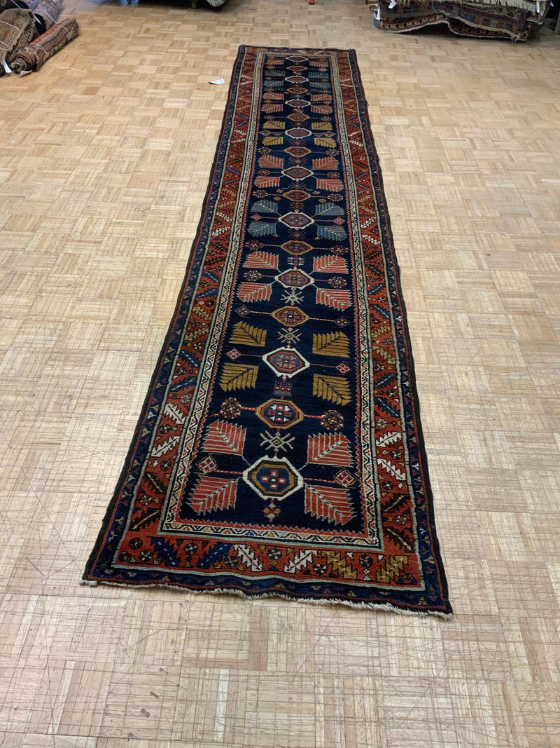 VINTAGE 3ft. x 15ft. GEOMETRIC KAZAK - David Tiftickjian & Sons