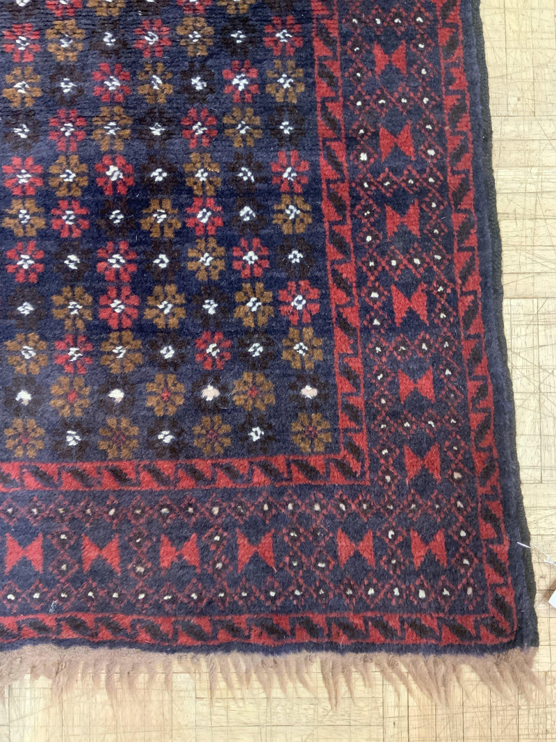 VINTAGE 3ft. x 4ft. GEOMETRIC BALOUCH - David Tiftickjian & Sons