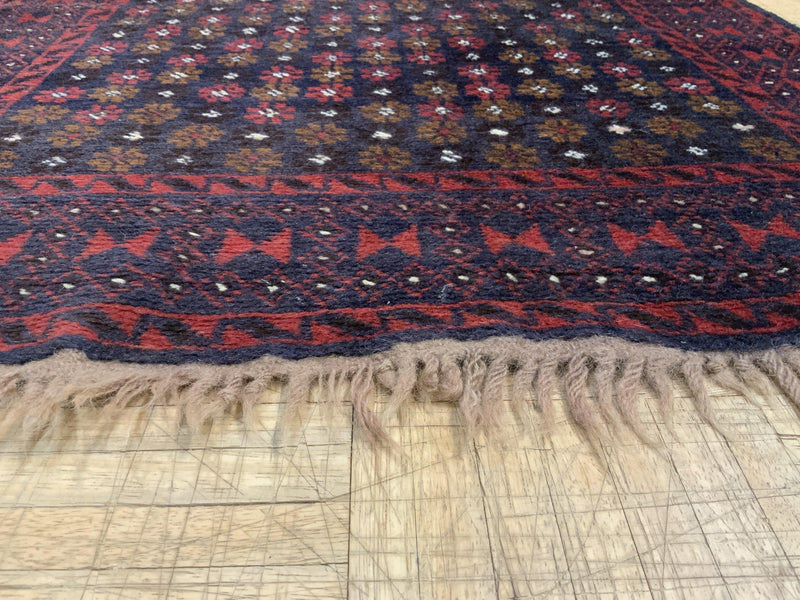 VINTAGE 3ft. x 4ft. GEOMETRIC BALOUCH - David Tiftickjian & Sons