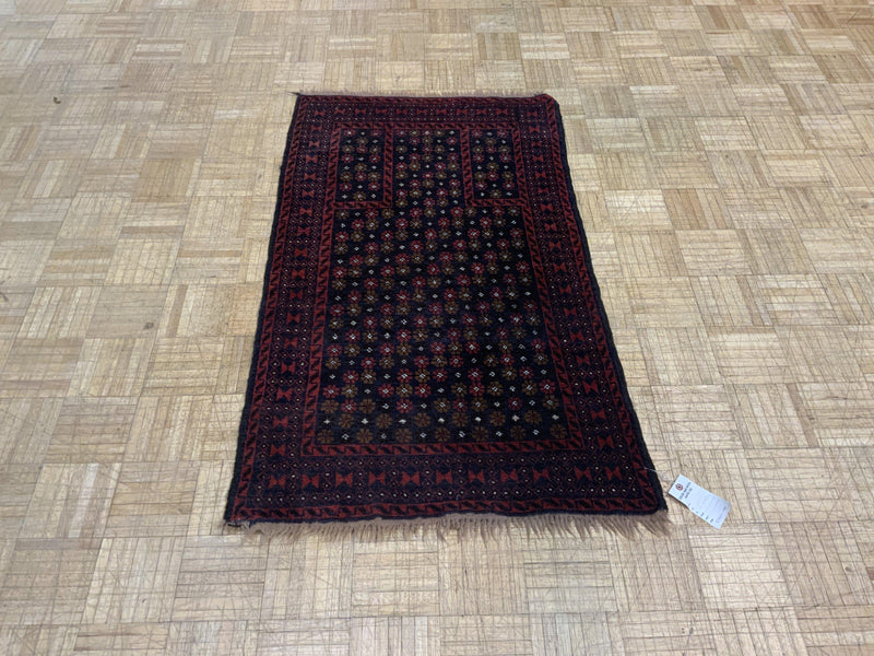 VINTAGE 3ft. x 4ft. GEOMETRIC BALOUCH - David Tiftickjian & Sons